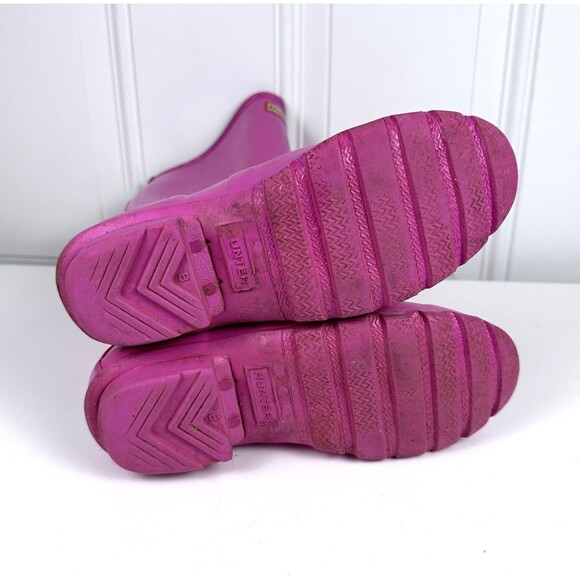 Hunter Wellington Rain Boots Kids Boys 4/Girls 5 Pink Buckle Tall - Picture 5 of 5